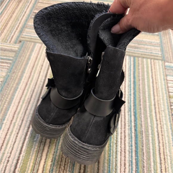 Blowfish Womens Randall Shearling Single Strap Boots Black - Picture 6 of 8